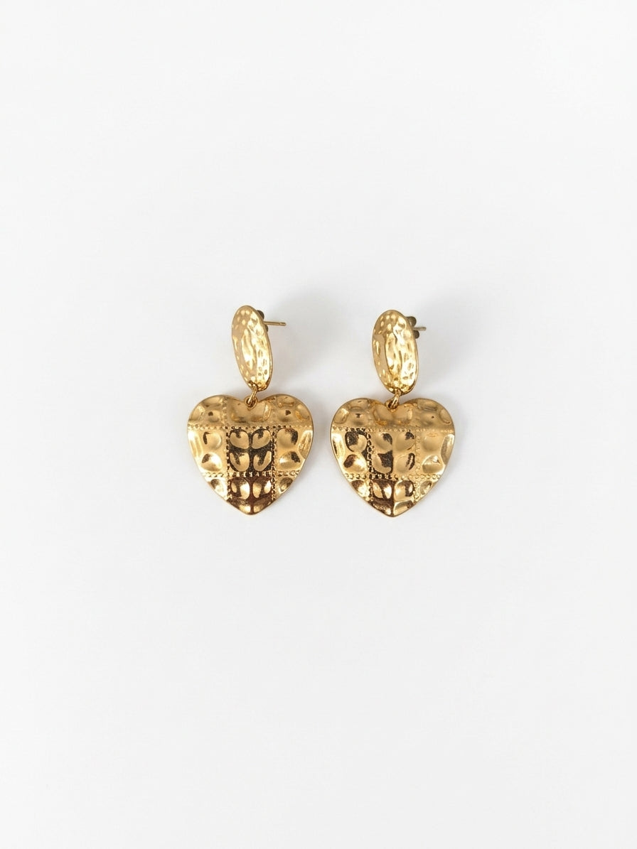 Boucles d'oreilles : COEUR DORÉ